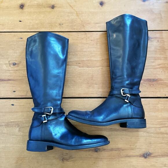 Geox Black Leather Knee-High Boots Size 39 (US 8) - Picture 13 of 13